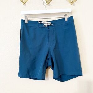 Taylor Stitch Drawstring Mens Swim Bathing Trunks Teal Blue Board Shorts Size 28